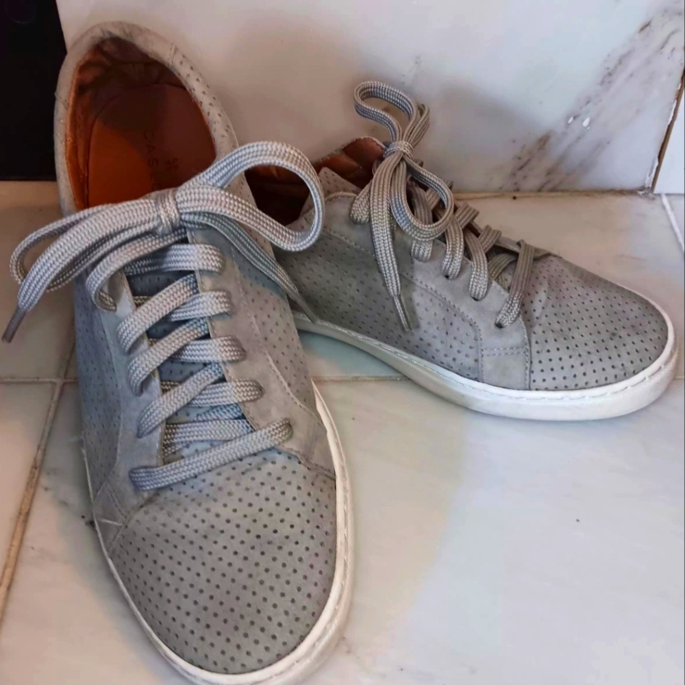 Caslon Perforated Suede Lace-Up Sneakers - Picture 3 of 7